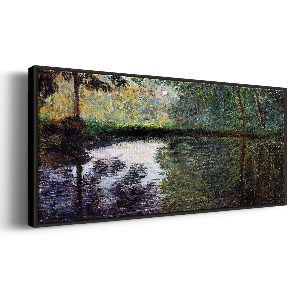 The Pond at Montgeron 2, 1876 - Floater Framed Canvas Print