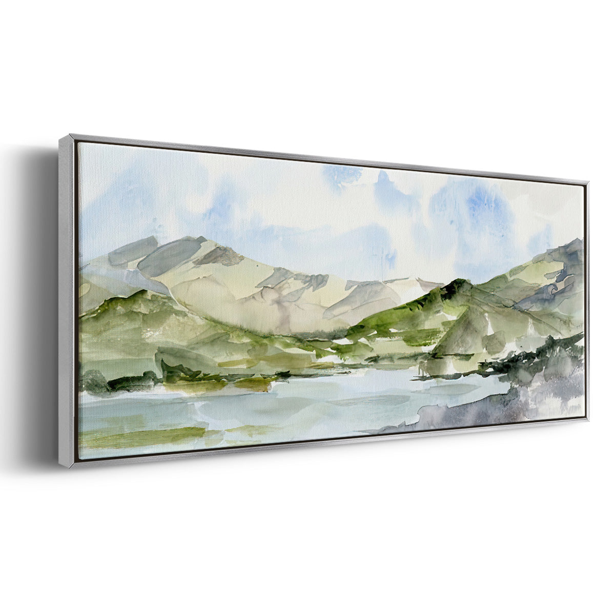 Serene Mountains I - Floater Framed Canvas Print