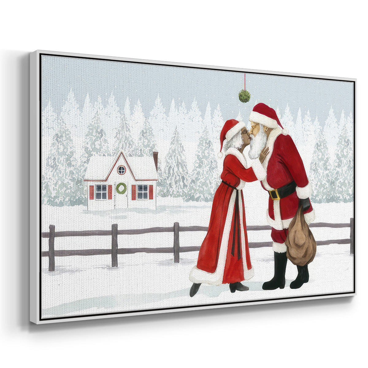 Christmas Love Collection A - Framed Gallery Wrapped Canvas in Floating Frame