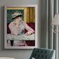 Impressionist portrait scene with plum brandy by Édouard Manet in an {frame_style_descriptor} displayed in a neutral interior setting.