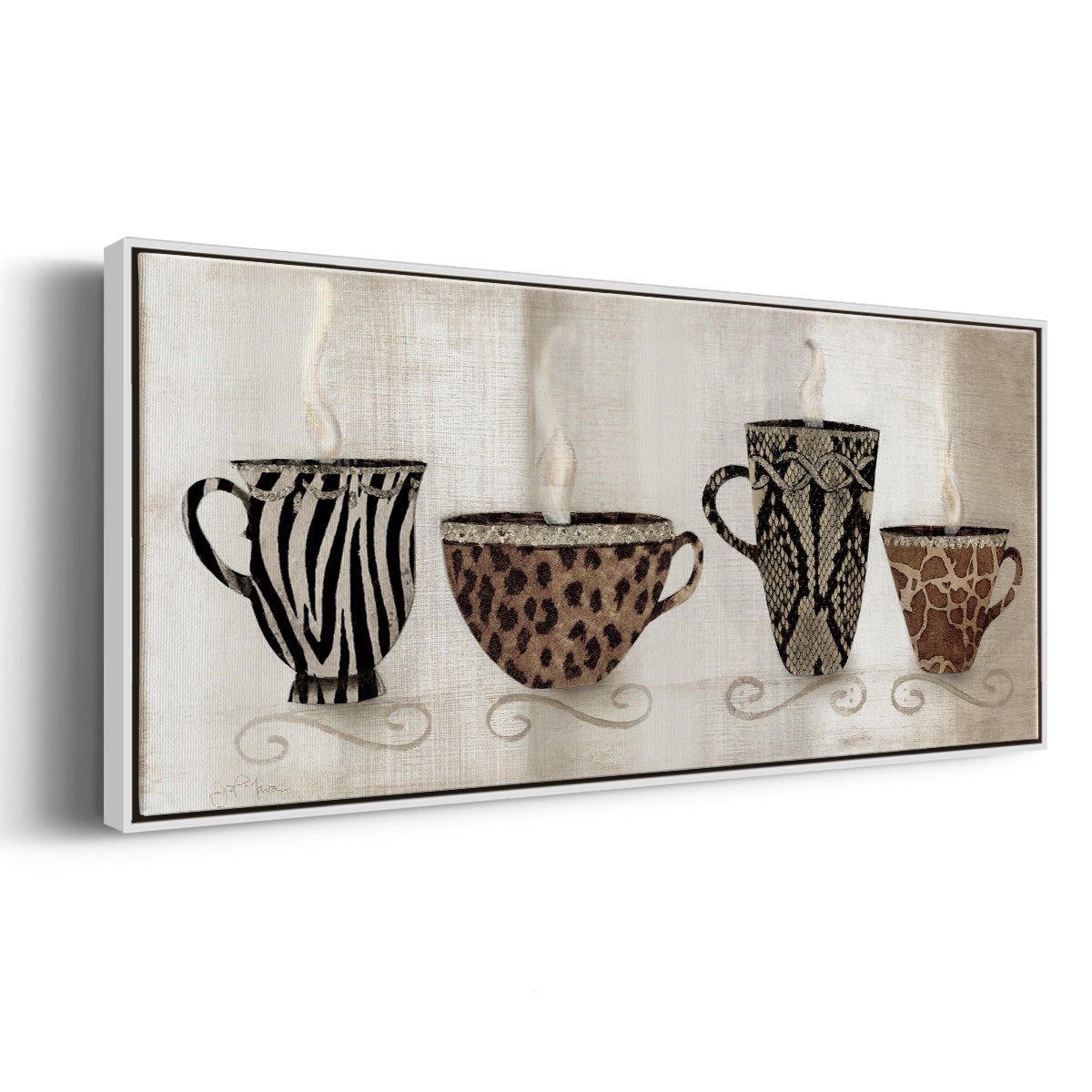 Coffee Skins I - Floater Framed Canvas Print