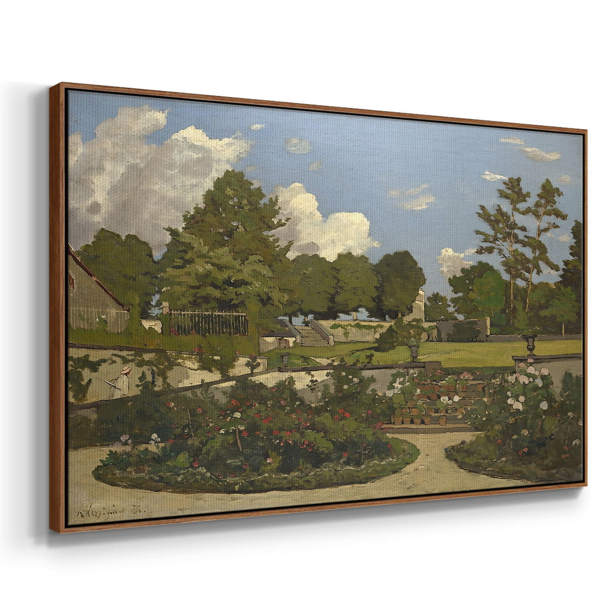 The Painter's Garden at Saint-Privé, 1886 - Floater Framed Canvas Print