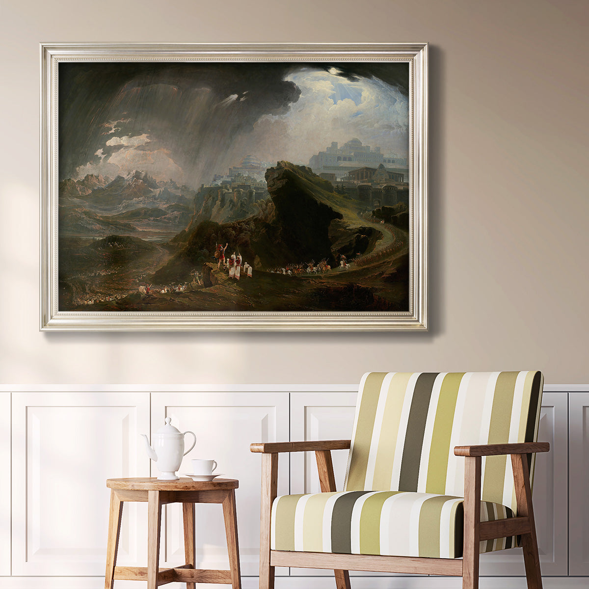 Joshua Commanding the Sun to Stand Still upon Gibeon - Ornate Framed Canvas Print