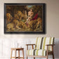 Dramatic biblical painting of Daniel with lions by Peter Paul Rubens in an ornate black frame with gilded inner detail displayed in a light-toned interior setting.