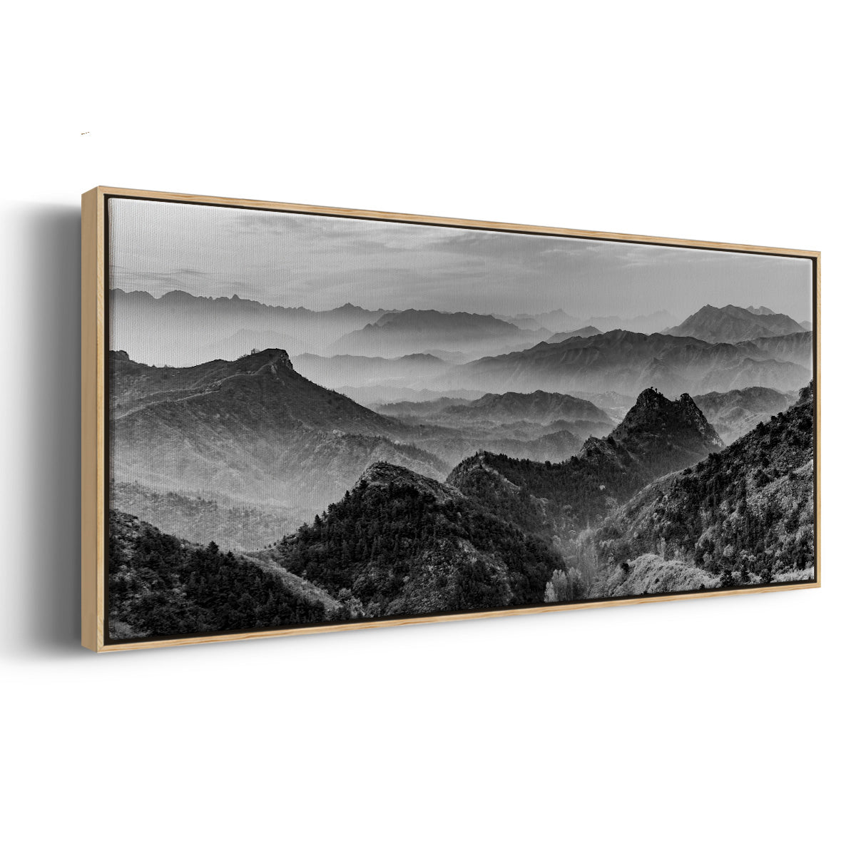 Mountains of the Great Wall - Floater Framed Canvas Print