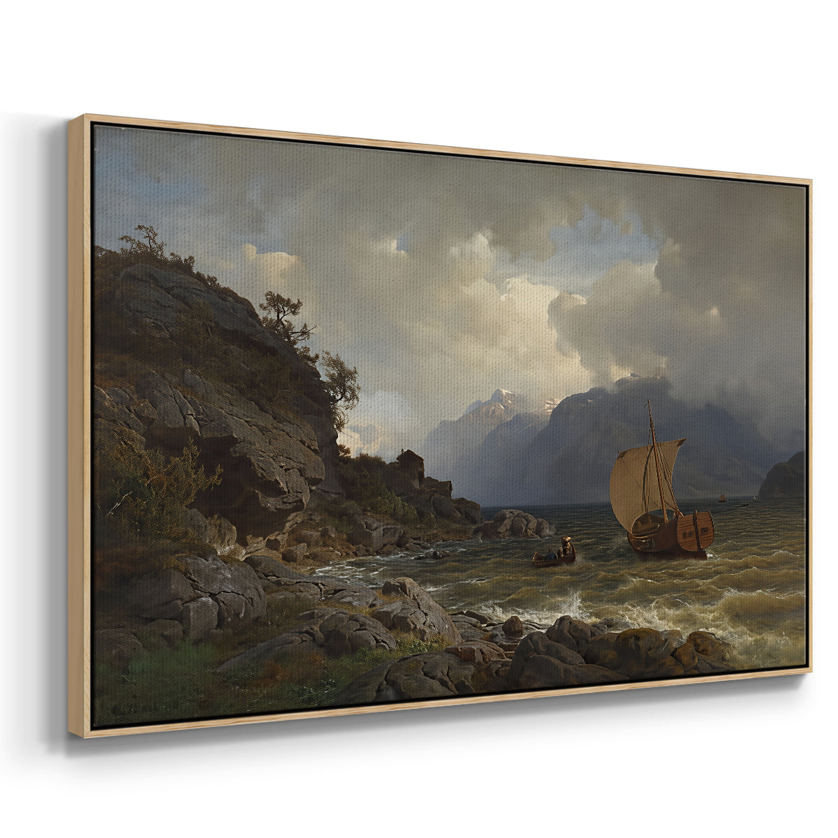 From the Western Coast of Norway, 1862 - Floater Framed Canvas Print