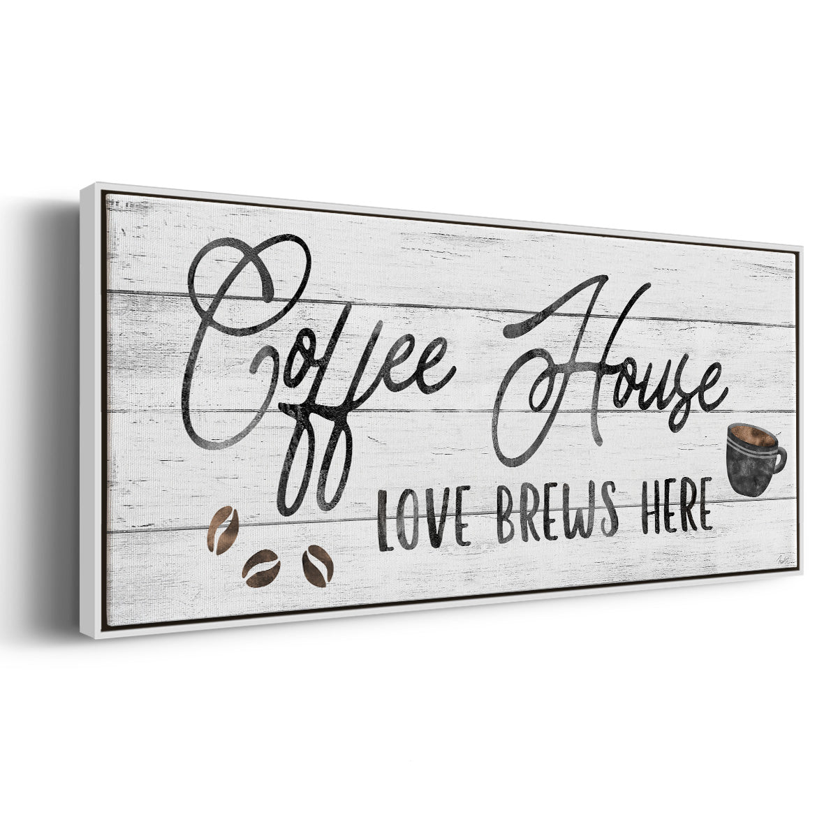 Love Brews - Floater Framed Canvas Print