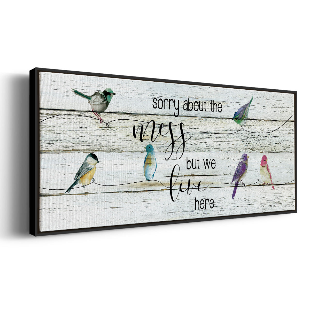 We Live Here - Floater Framed Canvas Print