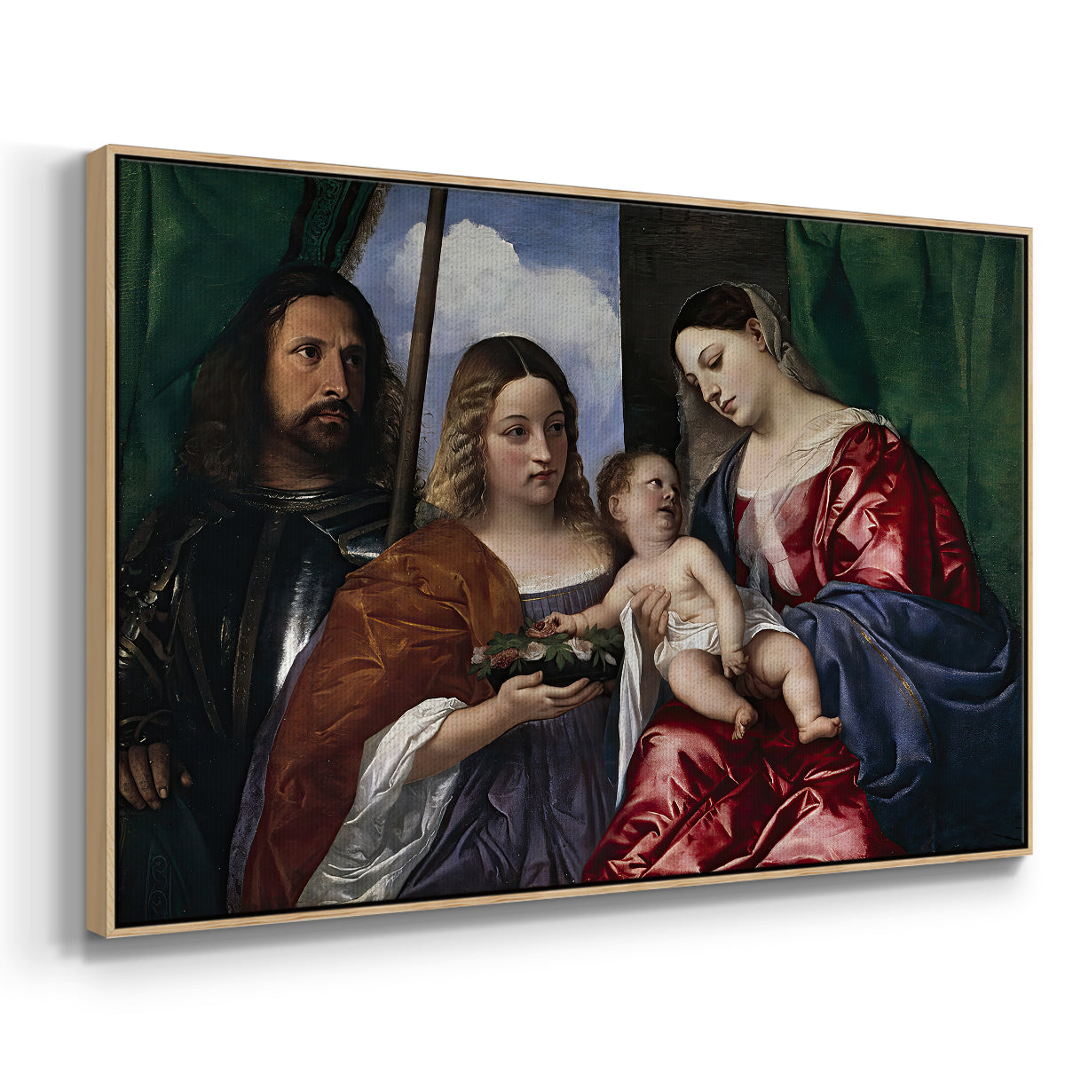 Madonna and Child with Saints Dorothy and George, c. 1516 - Floater Framed Canvas Print