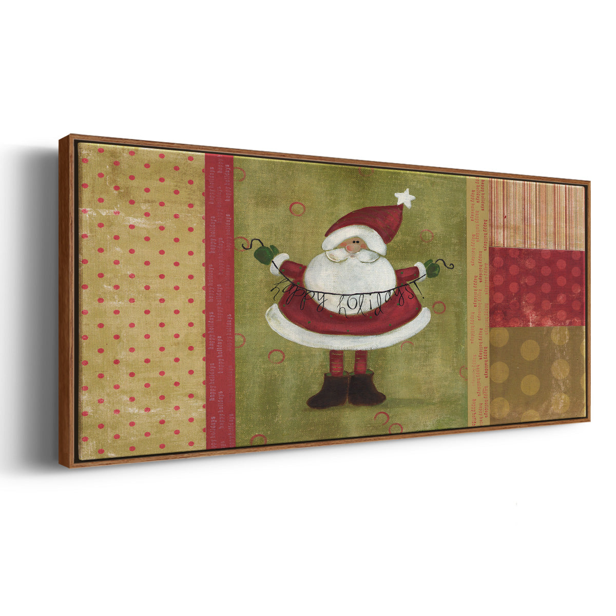 Holiday Santa - Floater Framed Canvas Print