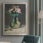 Moss Roses in a Vase - Ornate Framed Canvas Print