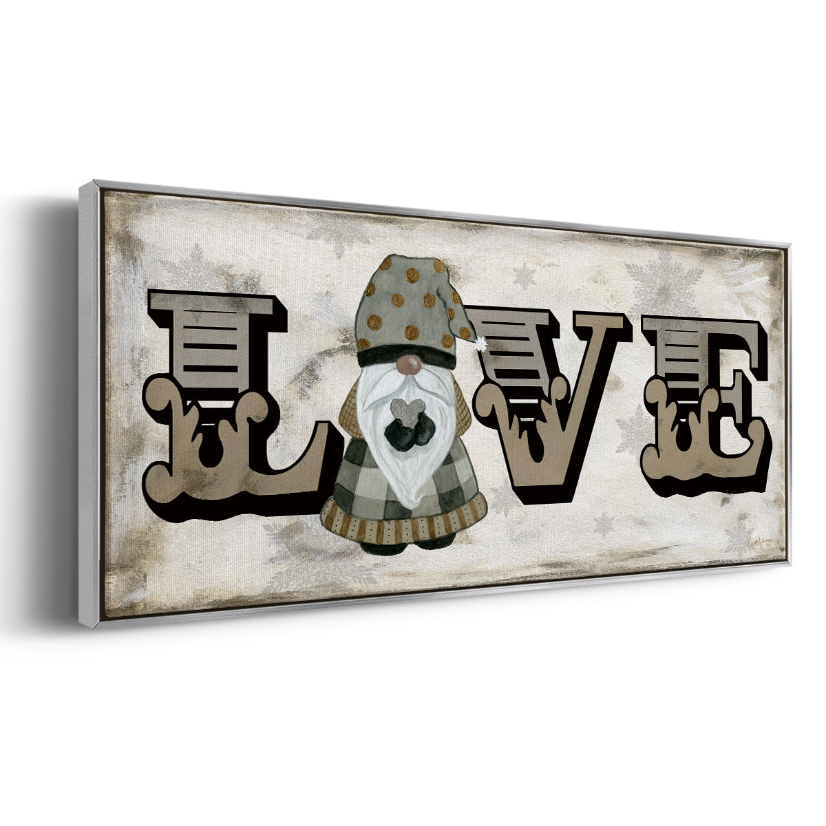 Winter Wonderland Friend Love - Floater Framed Canvas Print