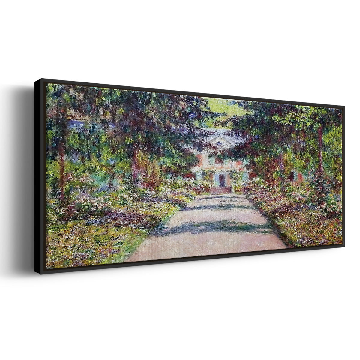 Pathway in Monet's Garden at Giverny, 1900 - Floater Framed Canvas Print