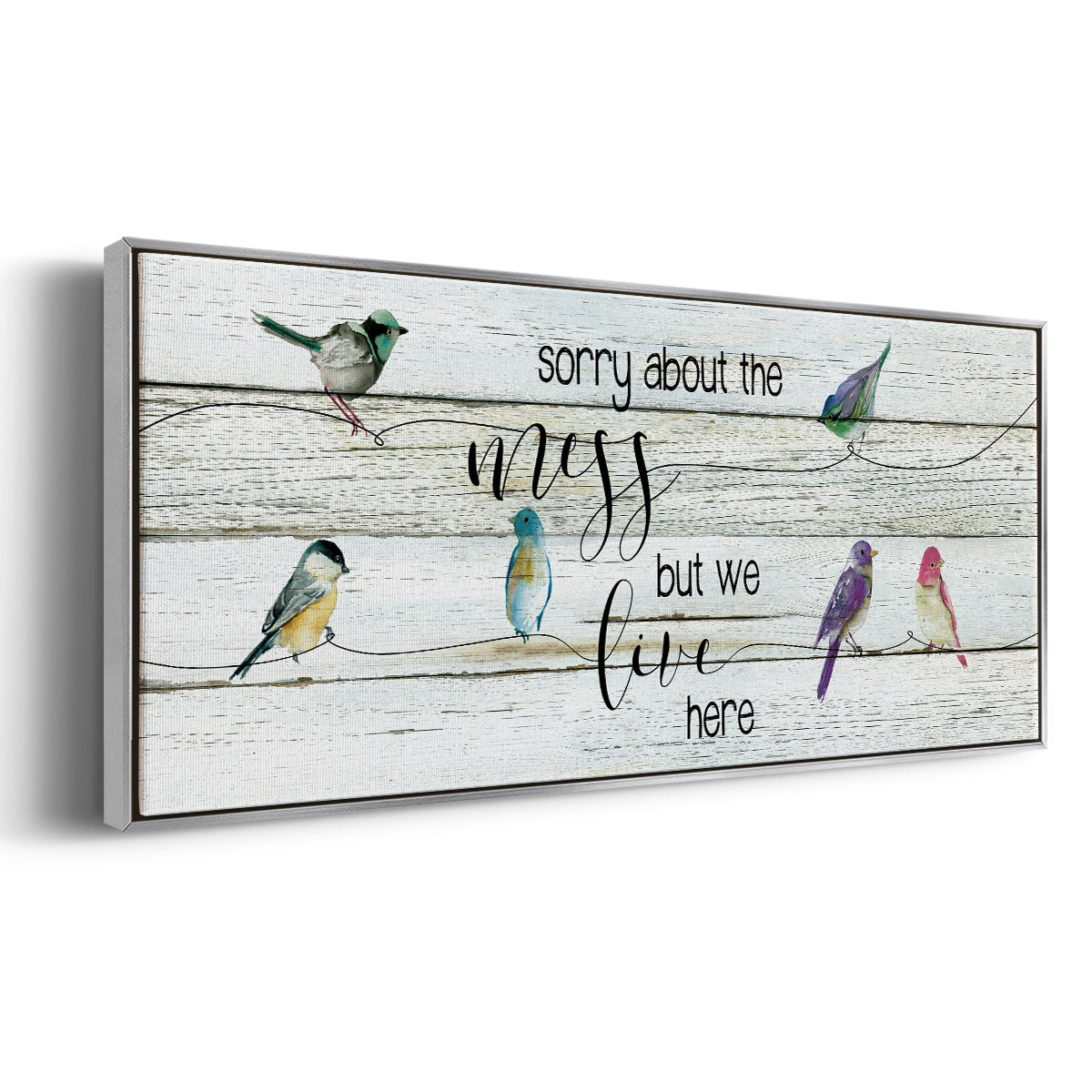 We Live Here - Floater Framed Canvas Print