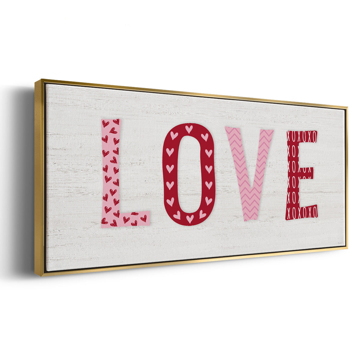 Patterned Love - Floater Framed Canvas Print