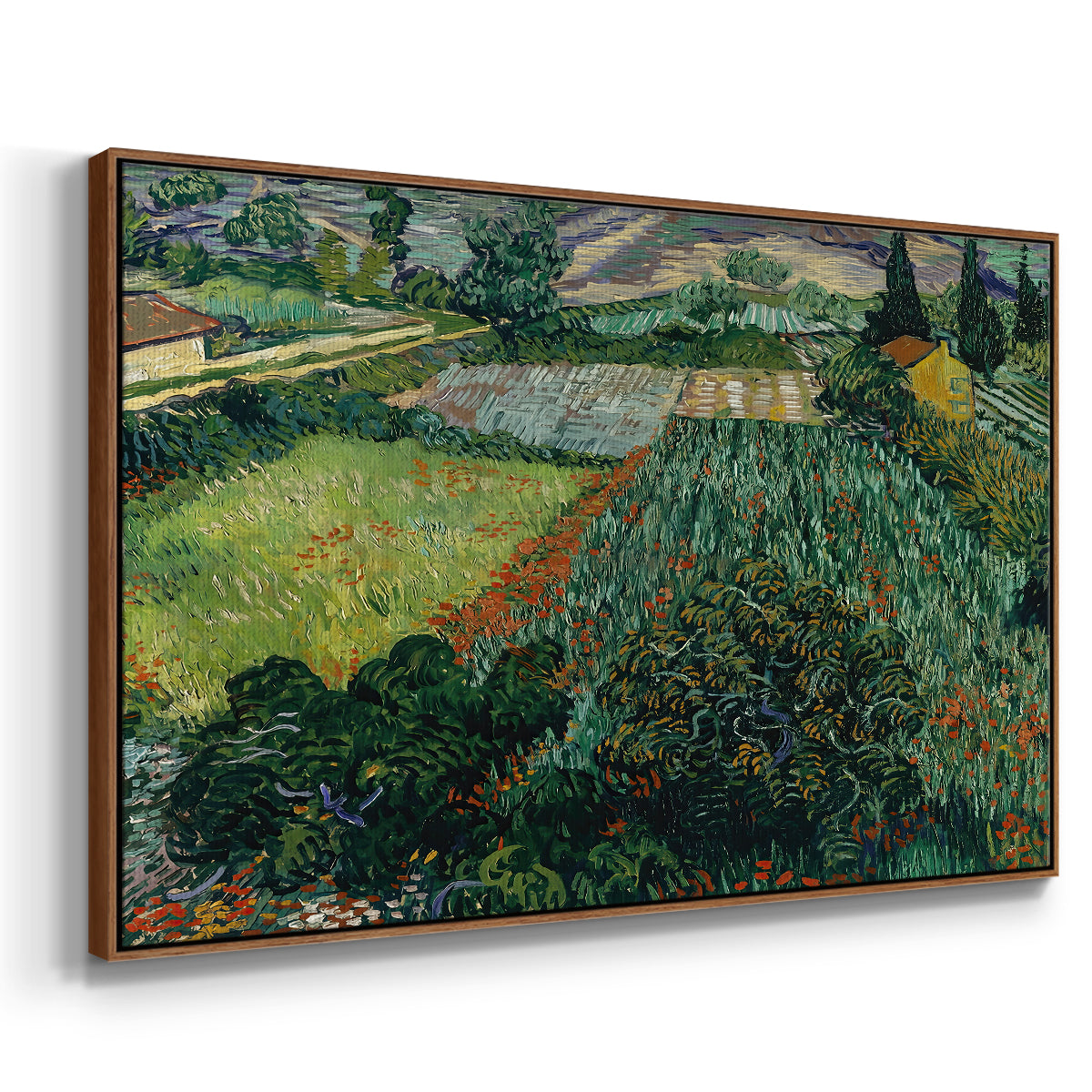 Field with Poppies, Saint-Rémy, 1889 - Floater Framed Canvas Print