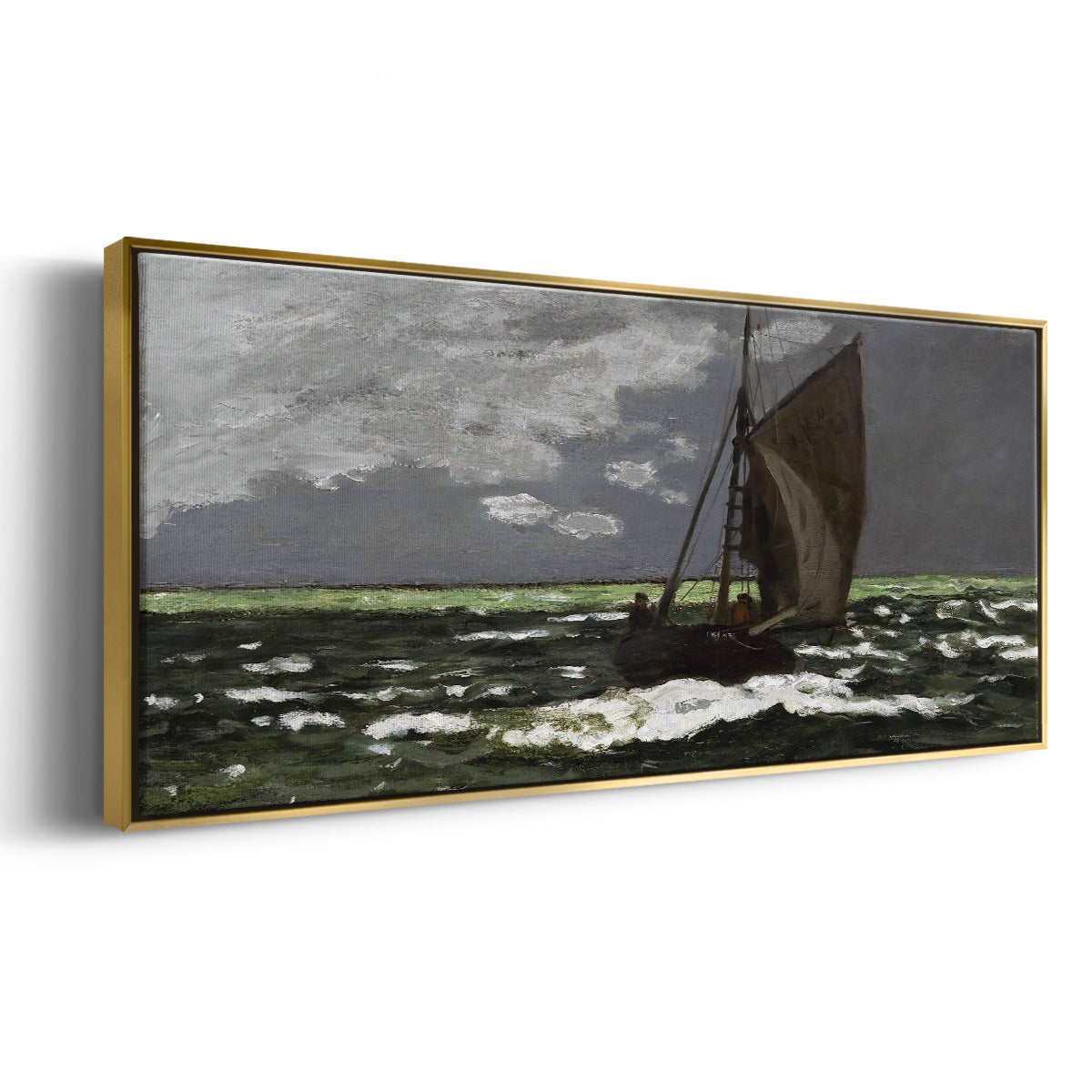 Stormy Seascape, 1867 - Floater Framed Canvas Print