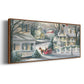 Village Sleigh Ride - Floater Framed Canvas Print