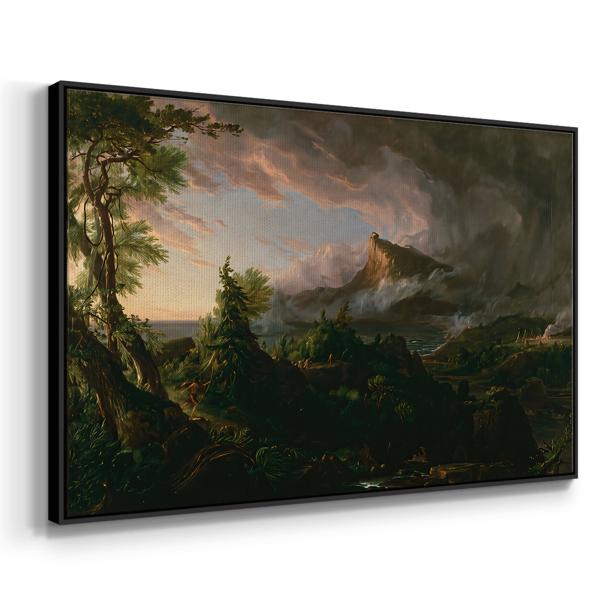 The Course of Empire: The Savage State, 1834 - Floater Framed Canvas Print