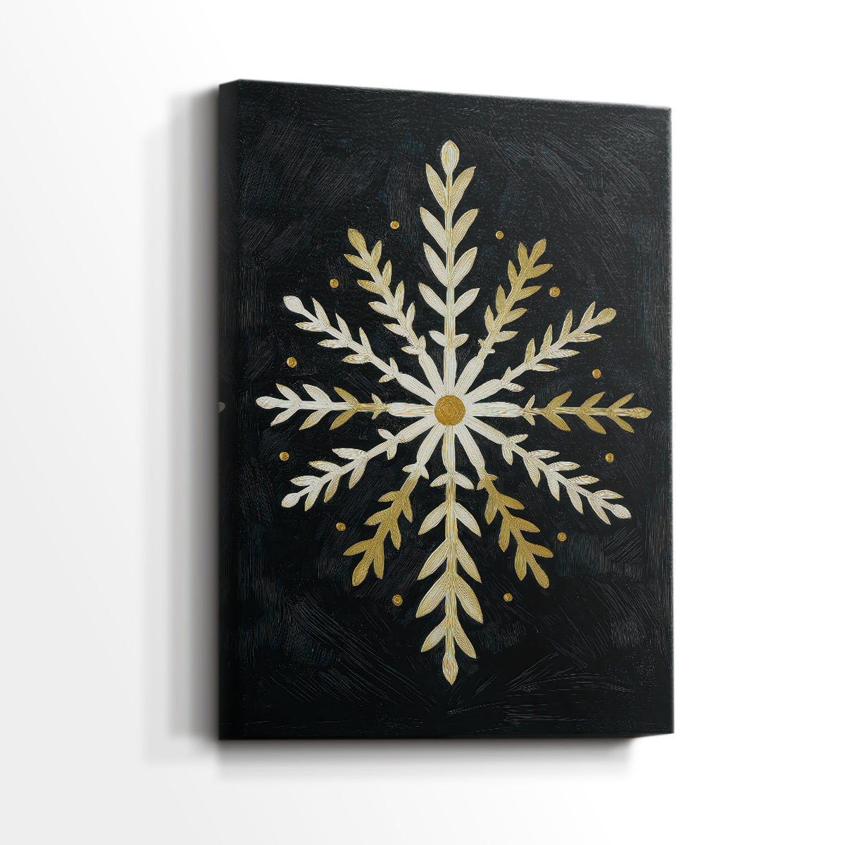 Soft Linen Midwinter Village - Canvas Art Print