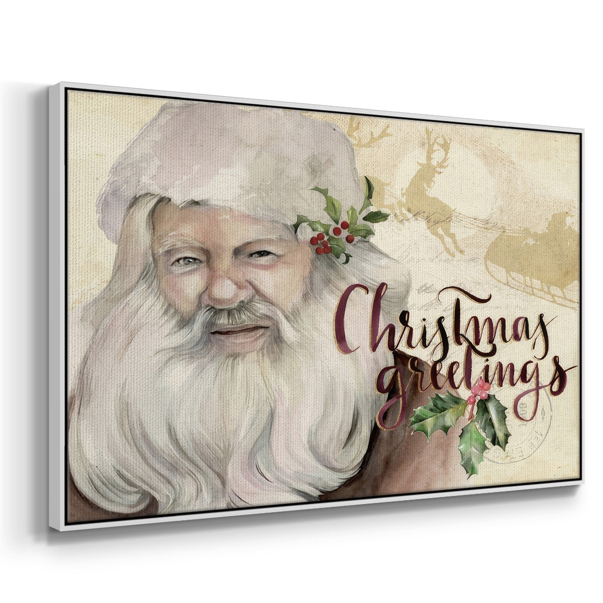 Christmas Greetings Collection A - Floater Framed Canvas Print