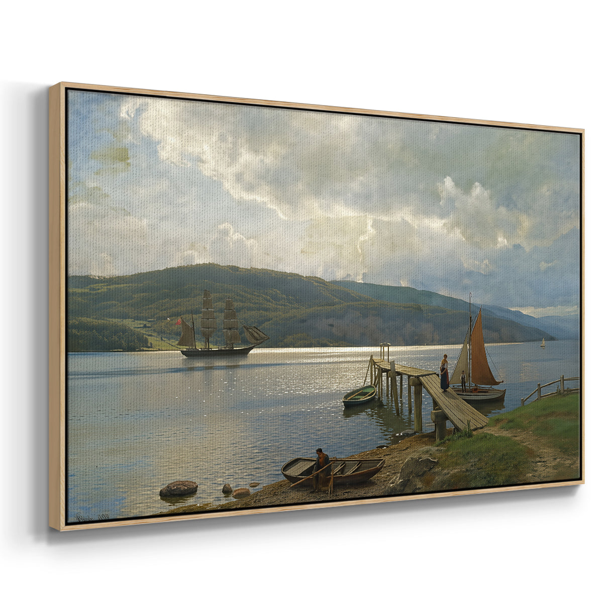 The Jetty at Feste near Moss, 1898 - Floater Framed Canvas Print