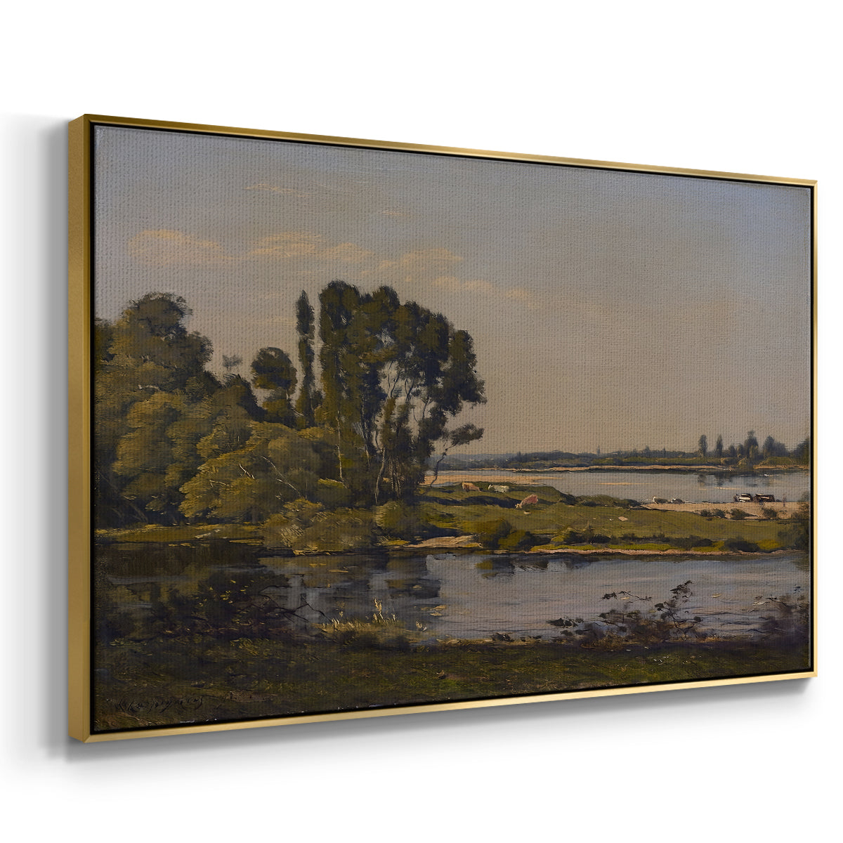 Landscape with a River, 1892 - Floater Framed Canvas Print