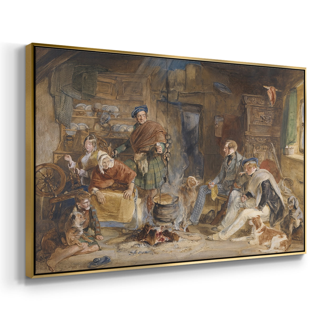 Highland Hospitality, 1832 - Floater Framed Canvas Print