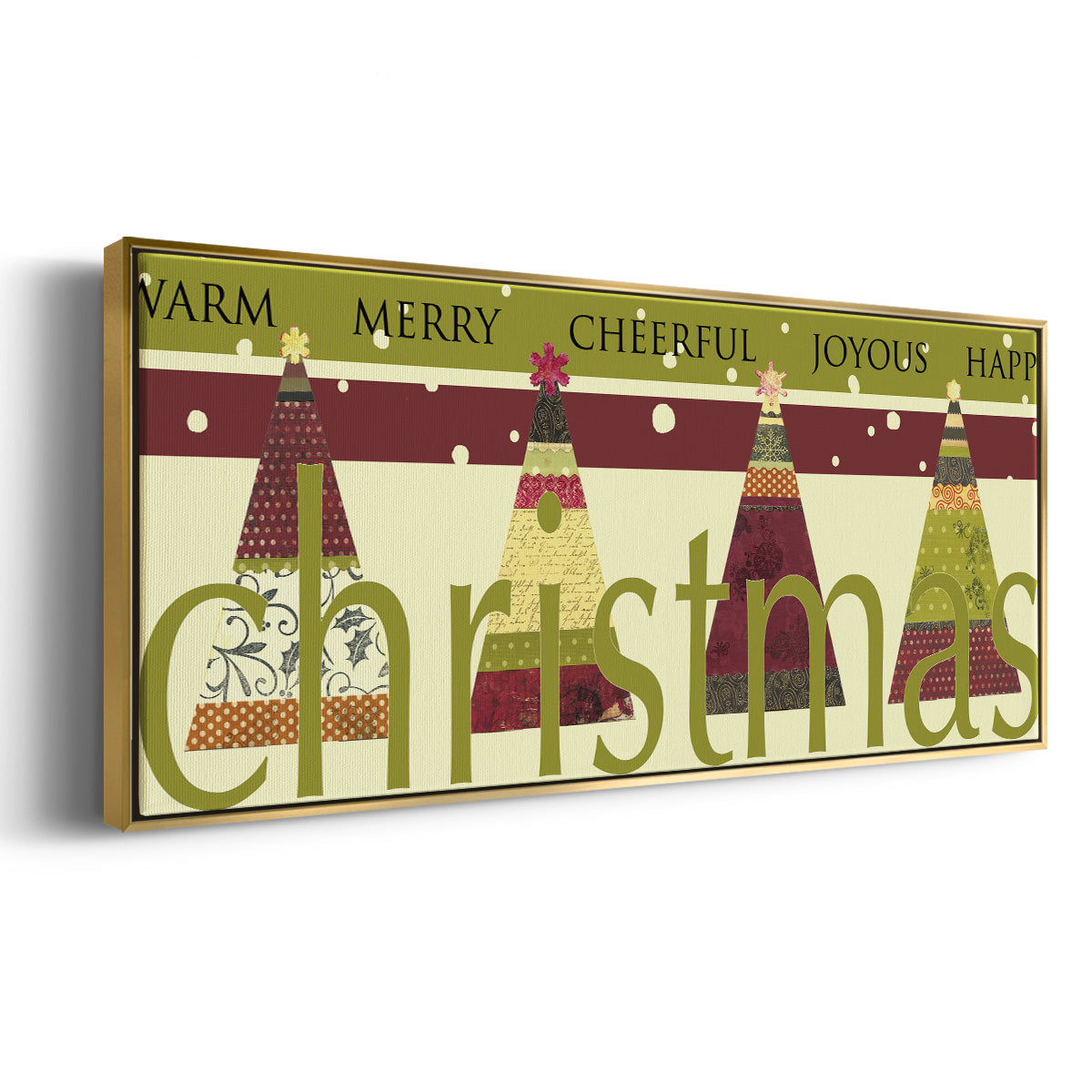 Happy Merry Joyous - Floater Framed Canvas Print