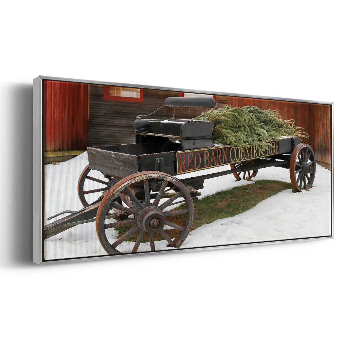 Country Store Wagon - Floater Framed Canvas Print