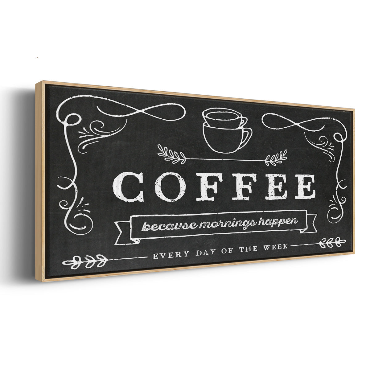 Coffee Everyday - Floater Framed Canvas Print