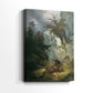 Side view of a canvas art print of a dramatic outdoor scene with strong contrast and texture, showing gallery-wrapped depth.