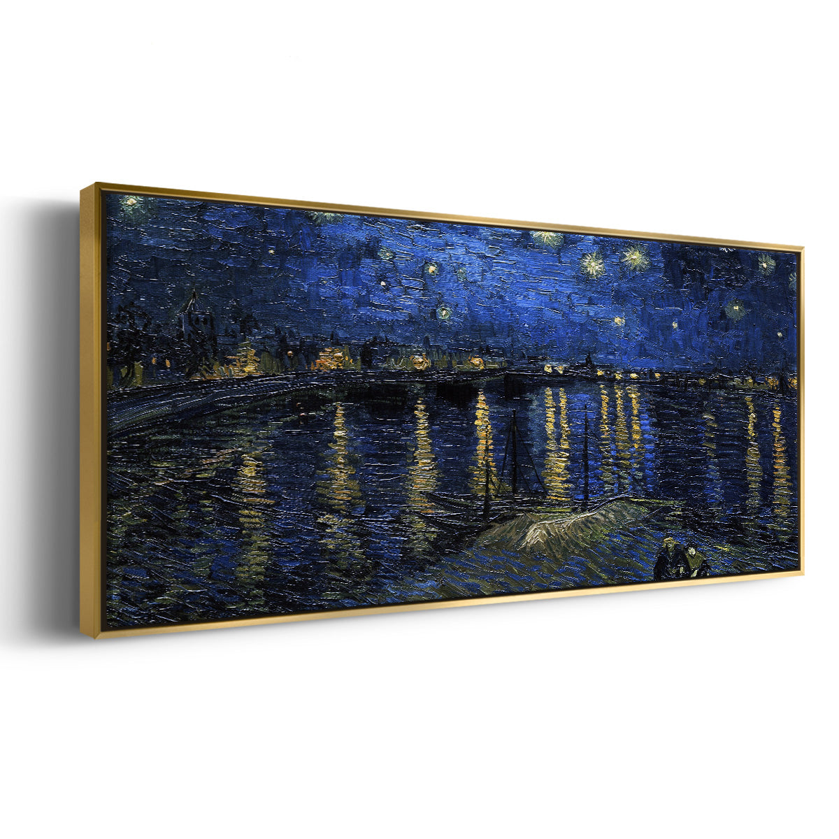 Starry Night Over the Rhone - Floater Framed Canvas Print