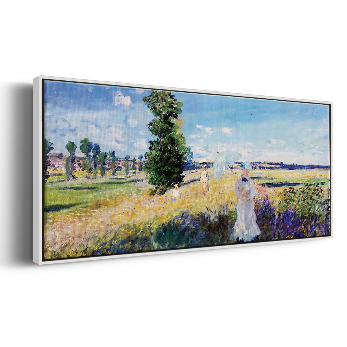 The Promenade, Argenteuil, 1875 - Floater Framed Canvas Print