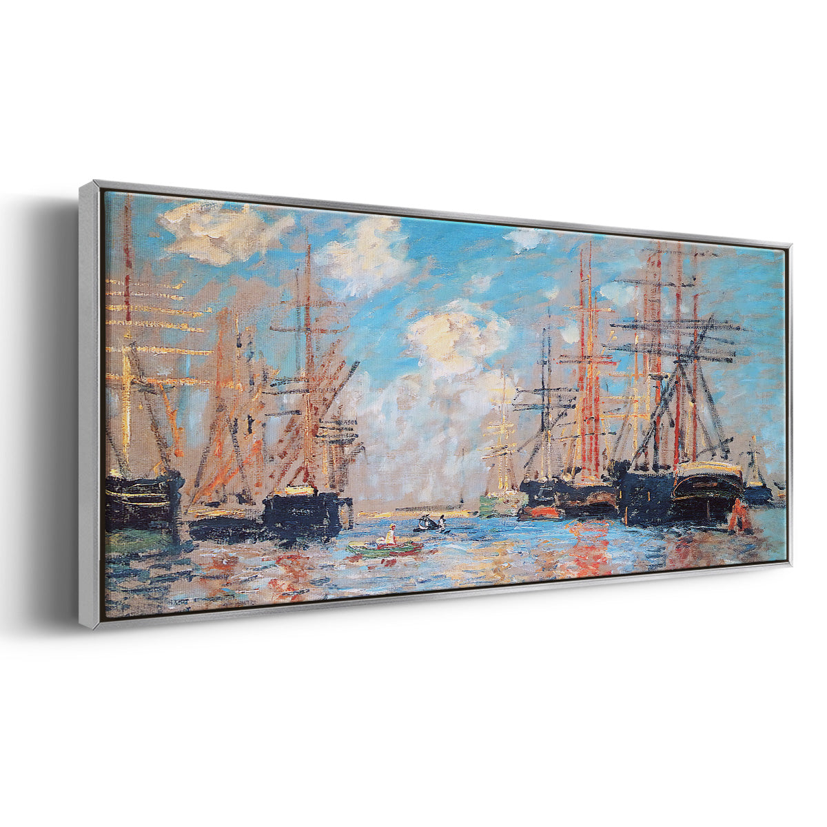 The Sea, Port in Amsterdam, 1874 - Floater Framed Canvas Print