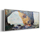The rocky cliffs of Ã‰tretat (La Porte man) [1] by Monet - Floater Framed Canvas Print