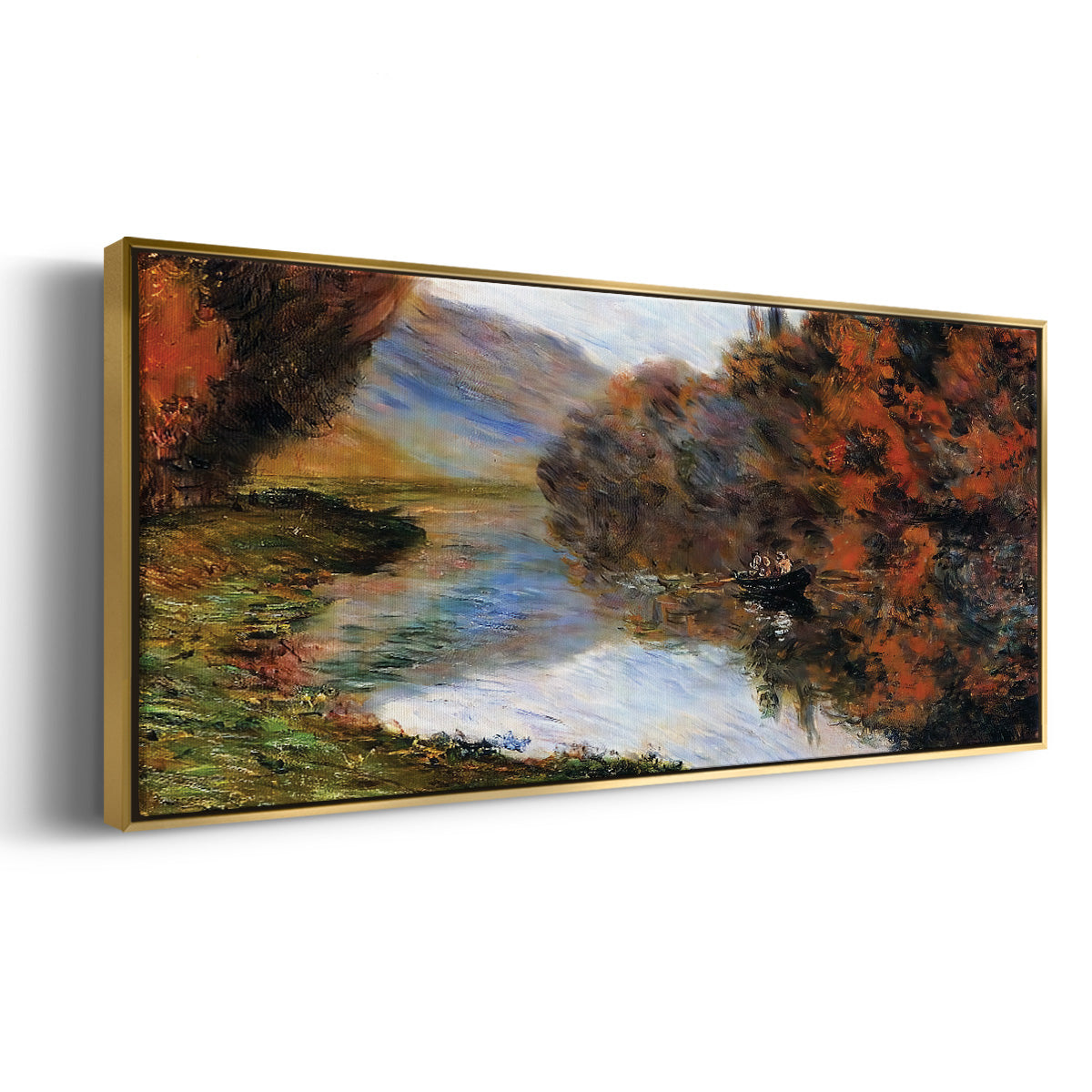 Rowboat on the Seine at Jeufosse, 1884 - Floater Framed Canvas Print