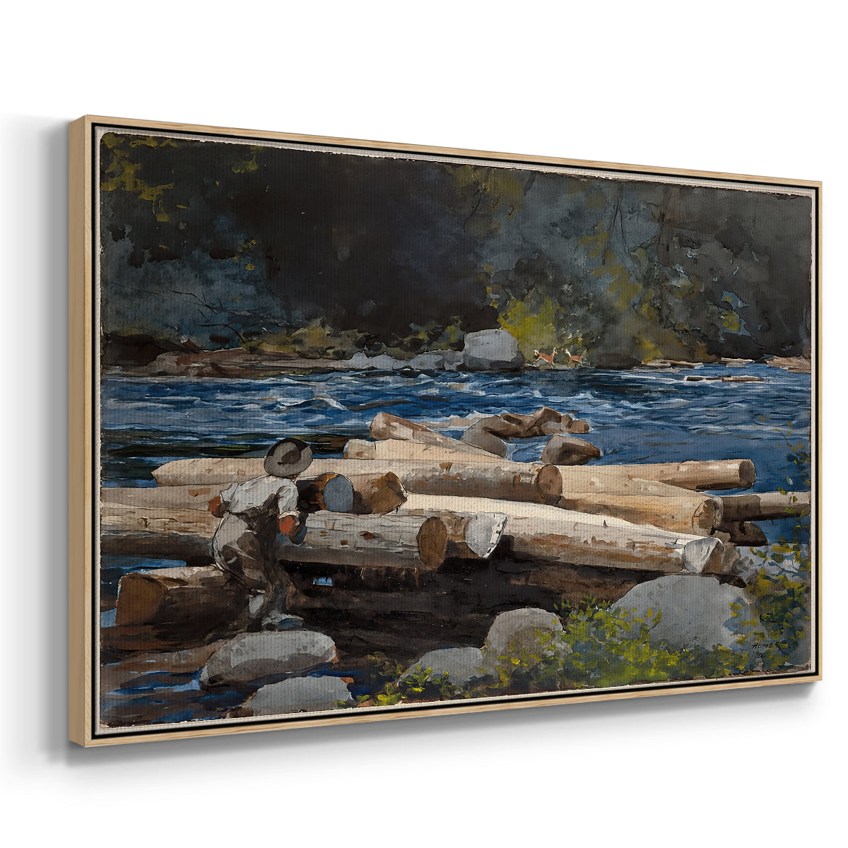 Hudson River, 1892 - Floater Framed Canvas Print