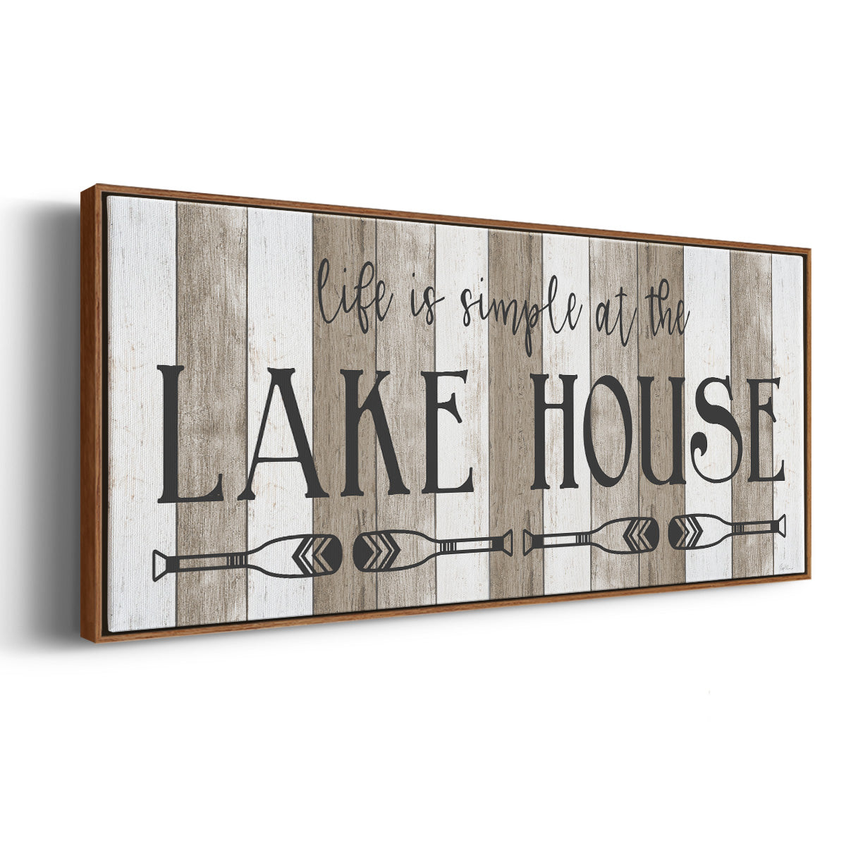 Simple at the Lake House - Floater Framed Canvas Print