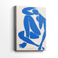 Side view of a canvas art print of a modern composition with simplified curves and strong silhouette, showing gallery-wrapped depth.