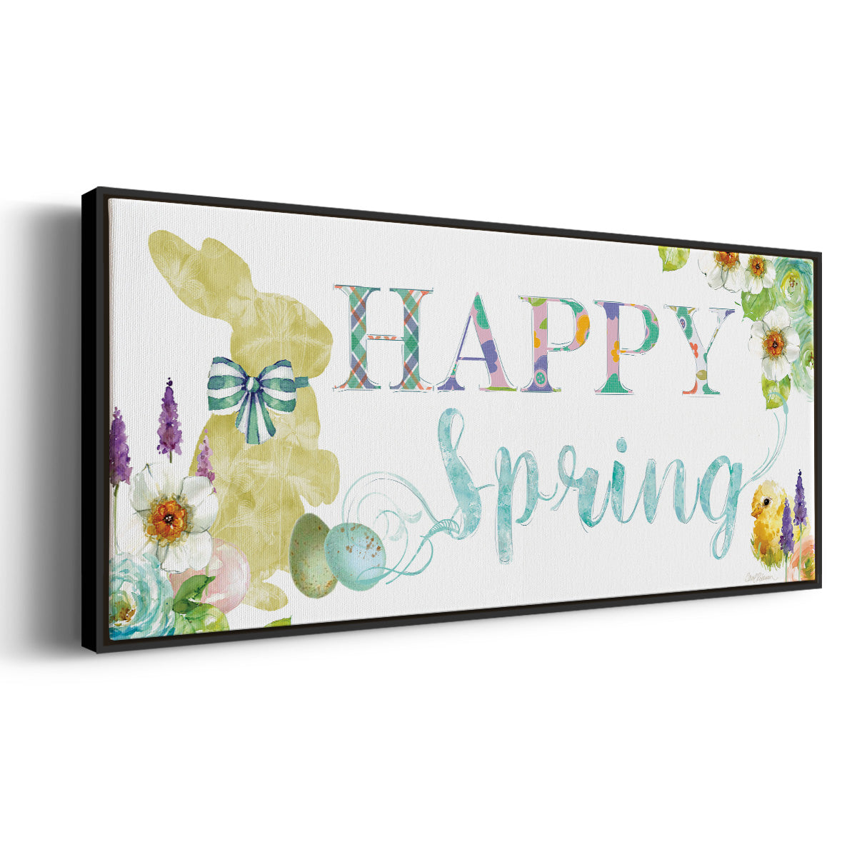 Happy Spring - Floater Framed Canvas Print
