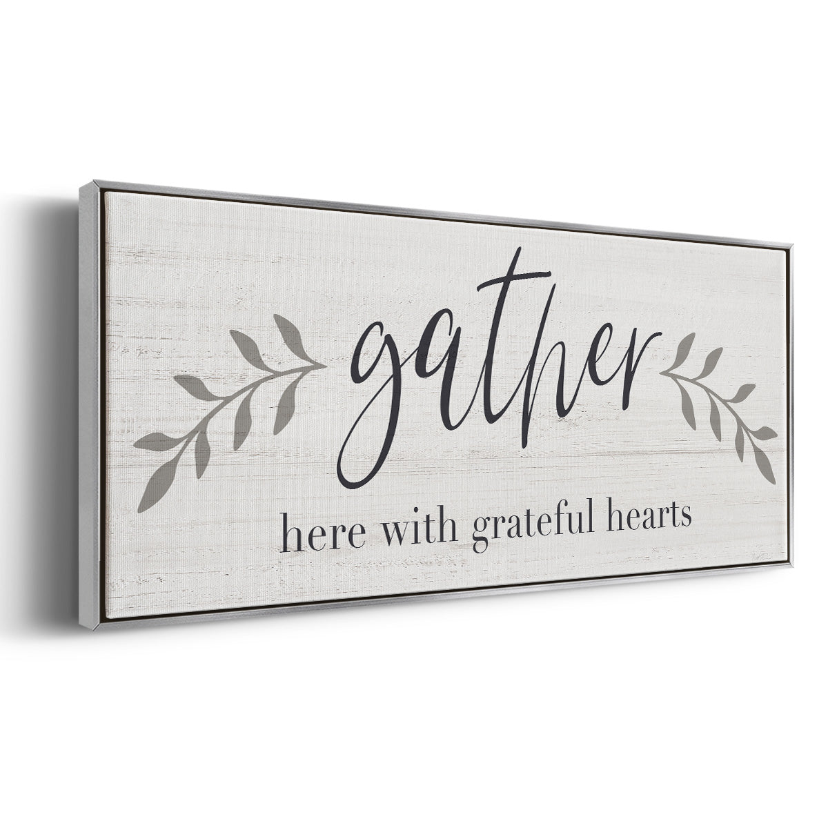 Grateful Hearts Botanical - Floater Framed Canvas Print