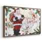 Christmas Par Avion Collection A - Framed Gallery Wrapped Canvas in Floating Frame