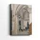Side view of a canvas art print of a calm composition with vaulted space and subtle detail, showing gallery-wrapped depth.