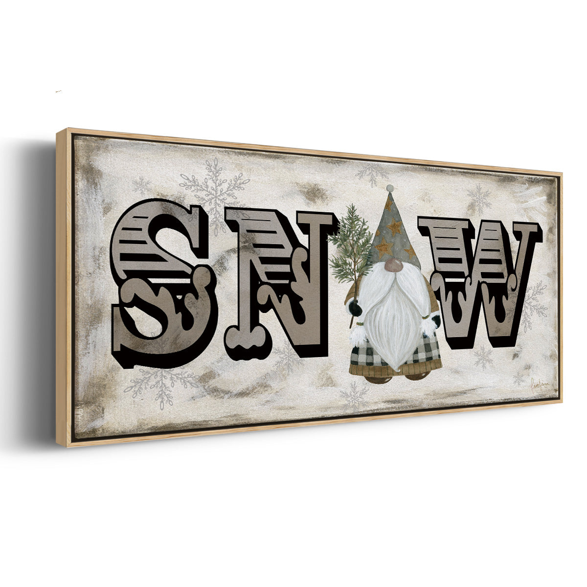 Winter Wonderland Friend Snow - Floater Framed Canvas Print