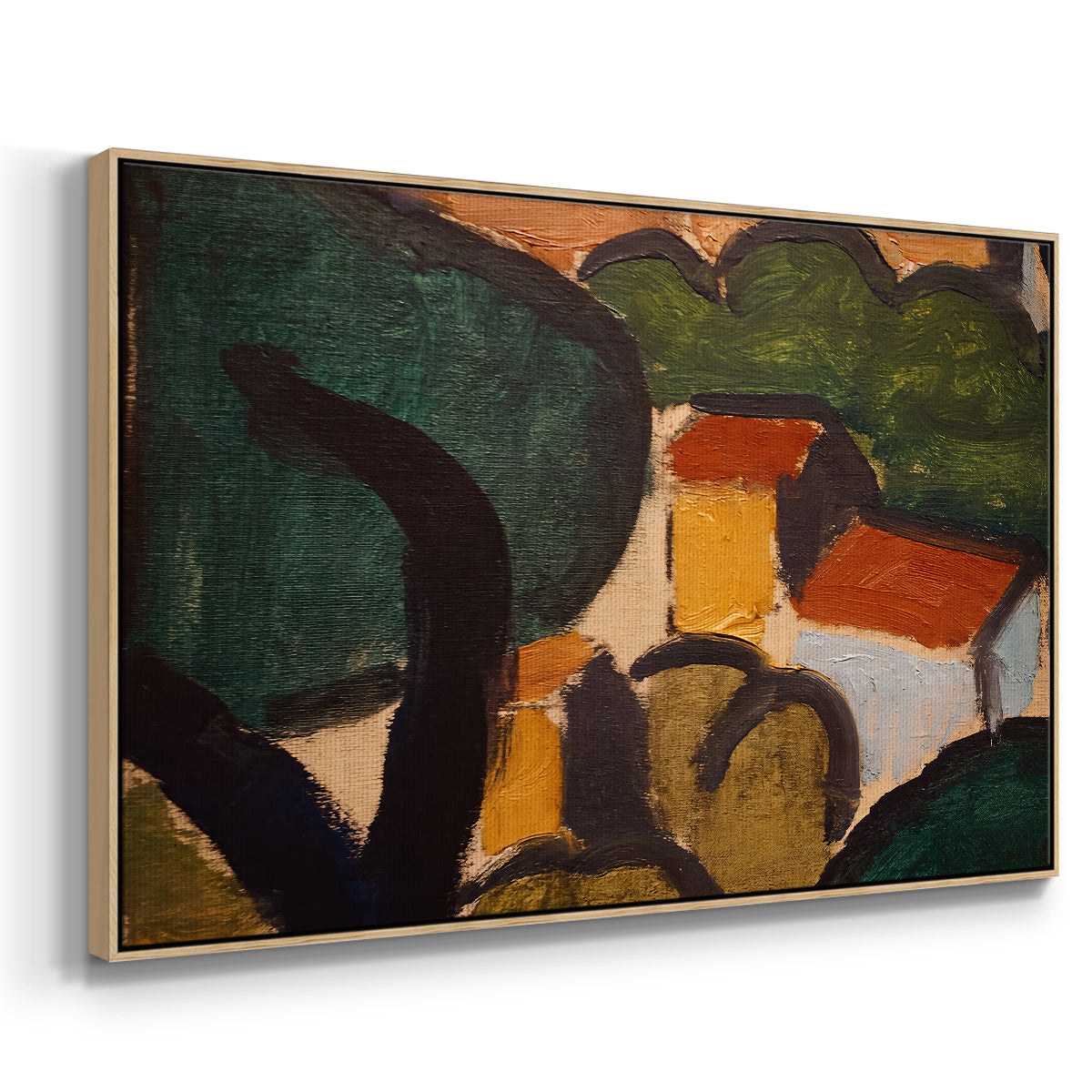 Landscape with Trees and Houses, c. 1905 - Floater Framed Canvas Print