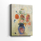 Side view of a canvas art print of a decorative composition with gentle shading and texture, showing gallery-wrapped depth.