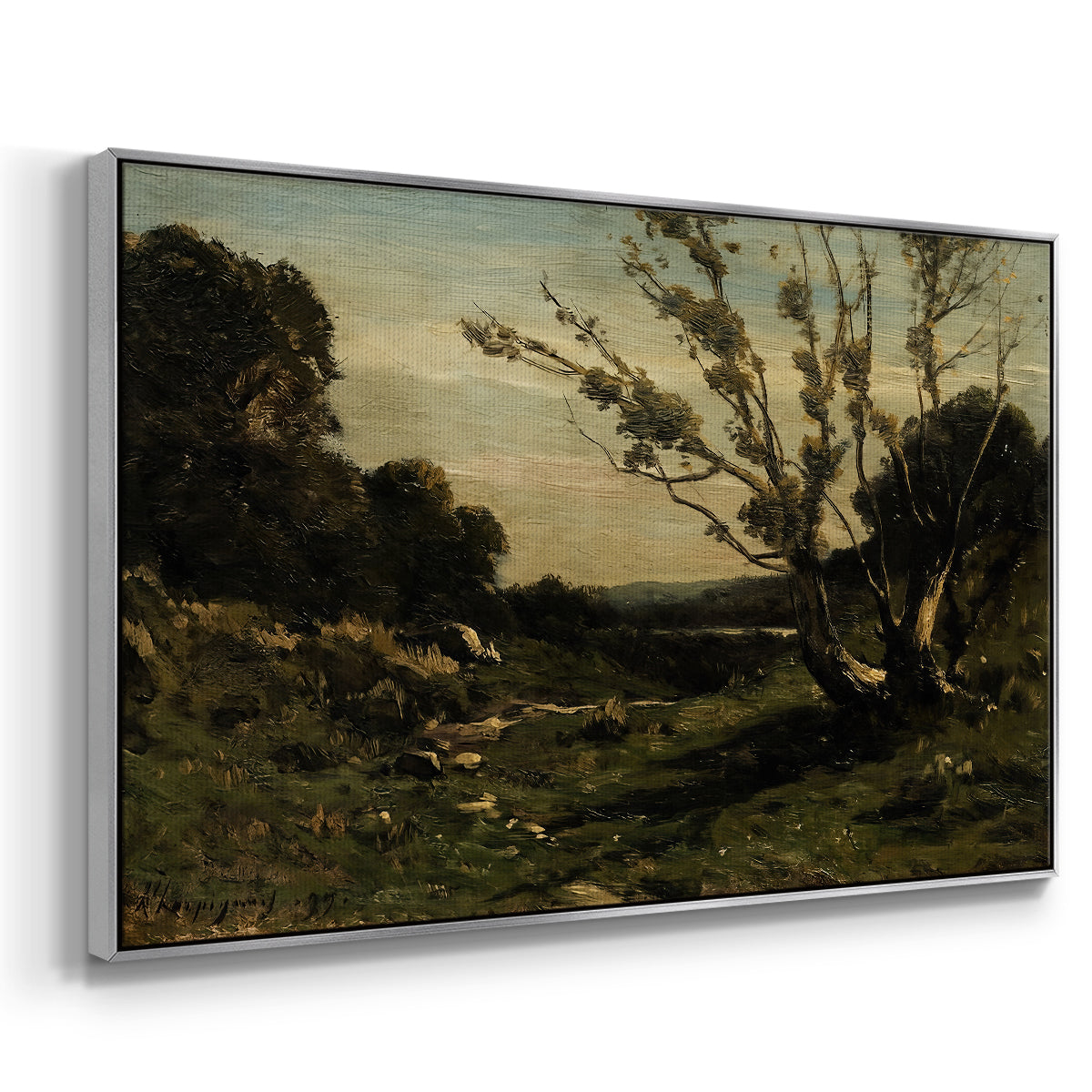Morning in the Nievre, 1877 - Floater Framed Canvas Print