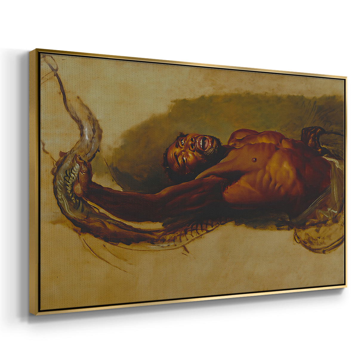 Man Struggling with a Boa Constrictor, c. 1803 - Floater Framed Canvas Print