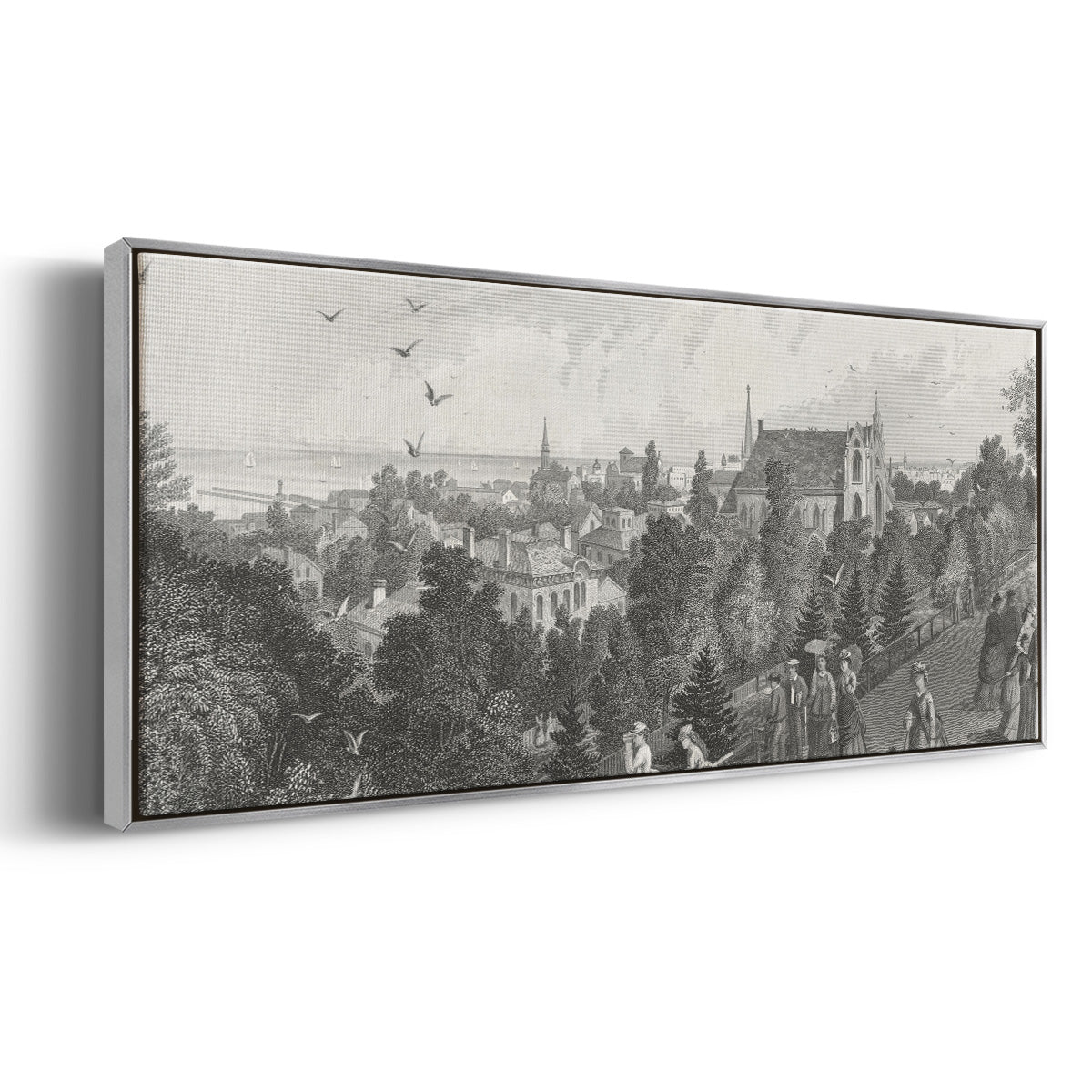 City of Cleveland - Floater Framed Canvas Print